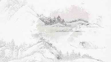 中国风水墨山水白鹤视频背景视频的预览图